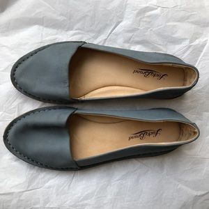 Lucky Brand Denim Blue Suede Flat Slip On Shoes